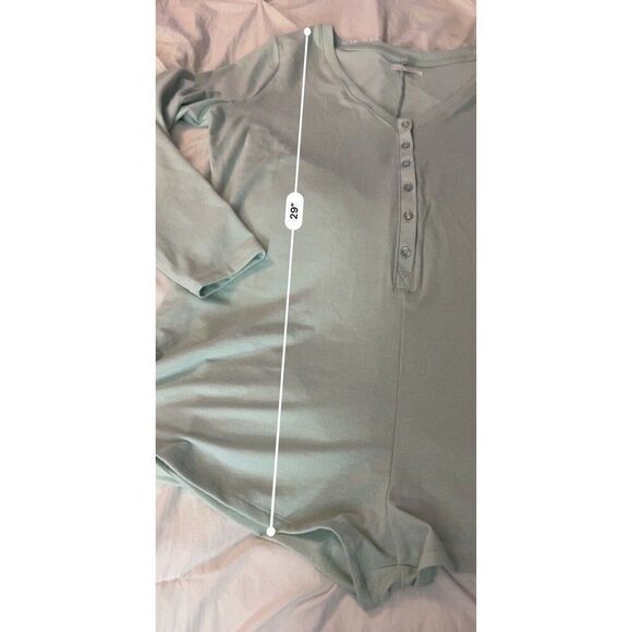 Colsie Glitter Romper Short Pajama Long Sleeve Mint Green Women’s L Metallic EUC - Picture 6 of 16